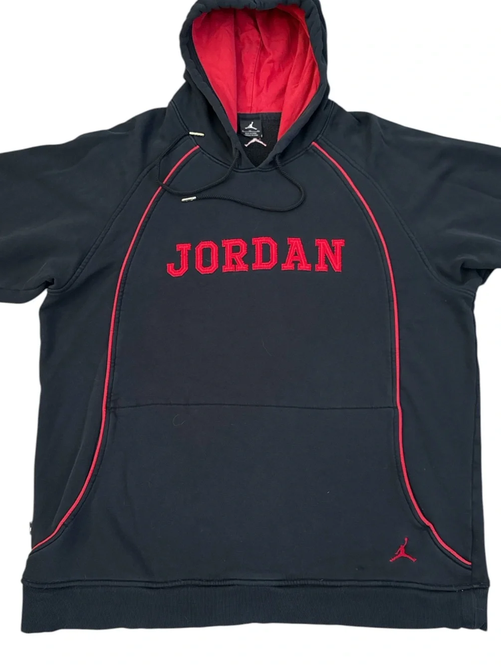 Air Jordan Jumpman Contrast Piping Hoodie Black Red Men's XL 2010 Retro Flight